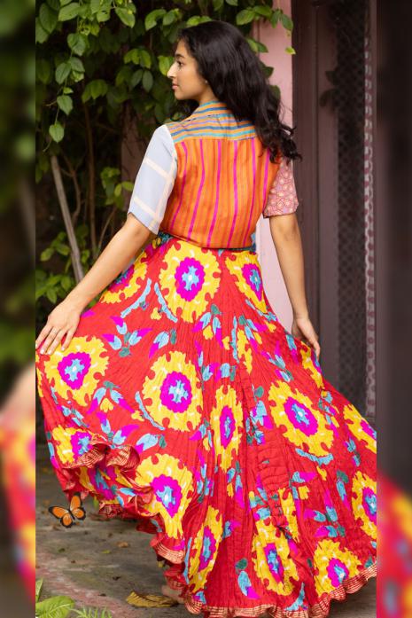 BUKHARA LEHENGA SKIRT WITH CROP TOP